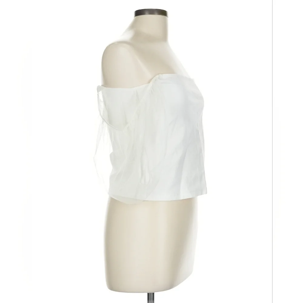 Free People Intimately Off-Shoulder Mesh Sleeve Top | Size L | NWT